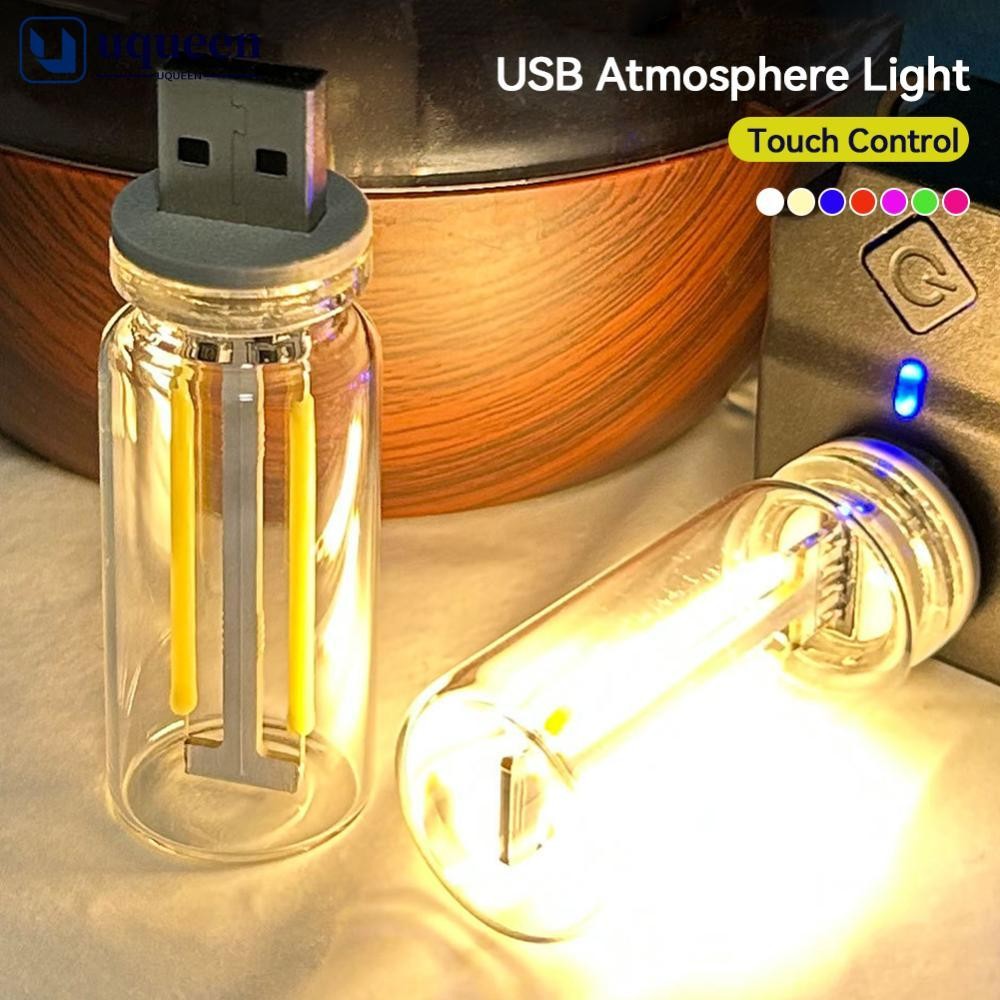 UQUEEN 1Pc Controle De Toque Carro USB LED Luz Atmosfera Lâmpada Incandescente Filamento Noite Decoração E9Z7
