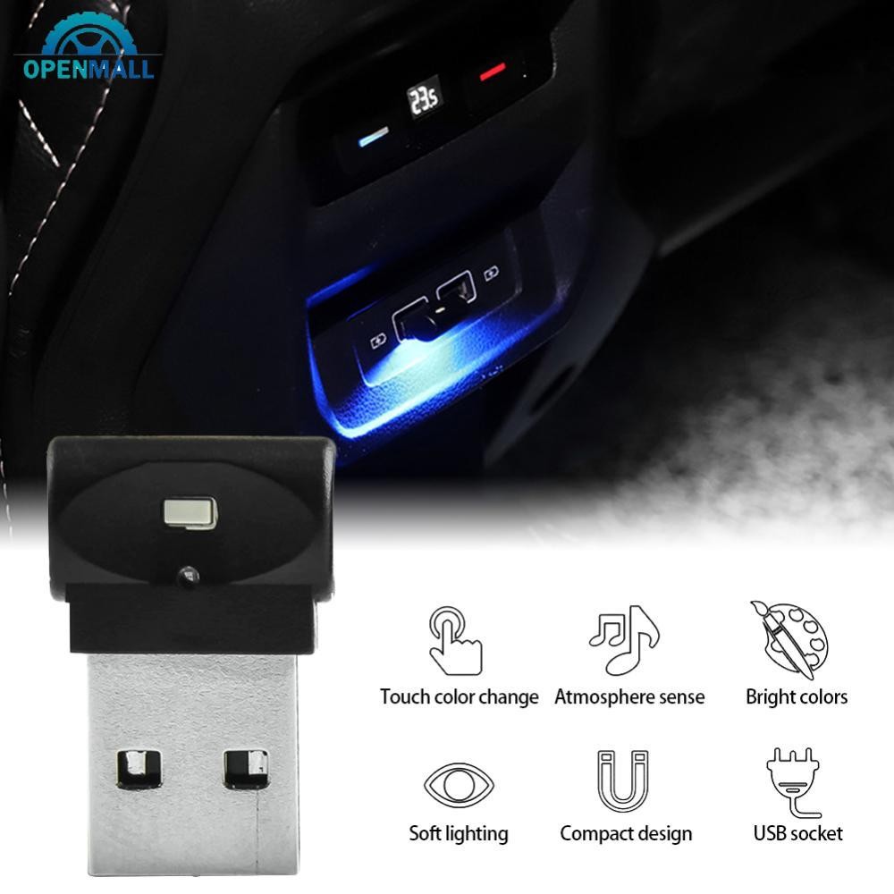 OPENMALL Carro USB Interior Atmosfera Ambiente Luz Pé Lâmpada LED Luzes De Sinal Leitura Automática Decorações M1N6