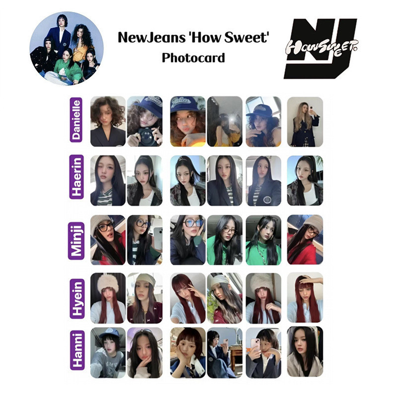 NJ < How Sweet > Álbum Cartão Especial Cartão Fotográfico Pessoal Cartão Aleatório MINJI Star Merchandise
