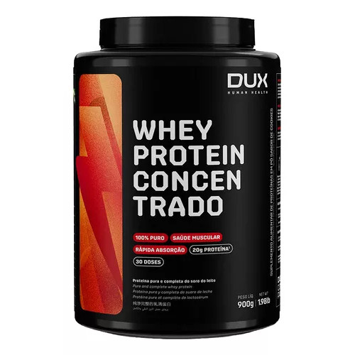 Whey Protein Concentrado DUX 900g Cappuccino Alta Proteína Baixa Lactose Sabor Cremoso Pós-Treino