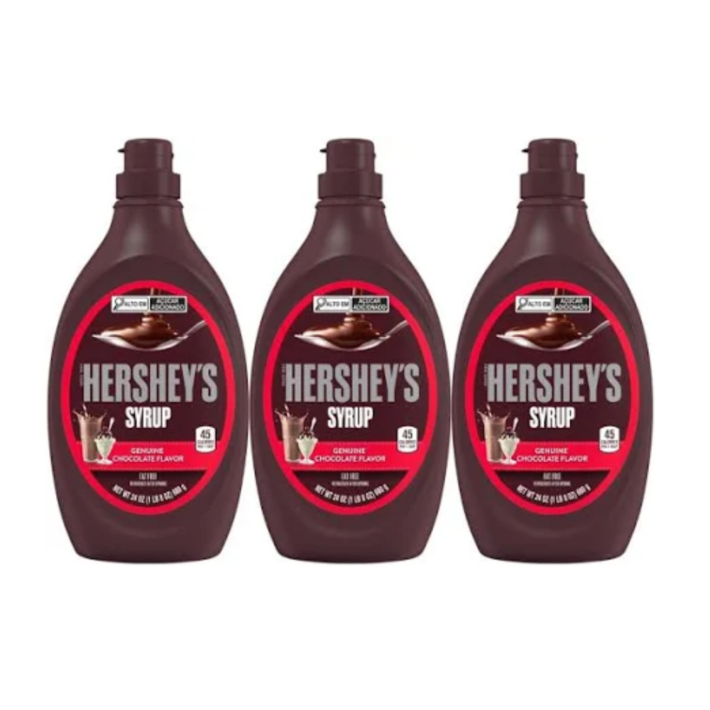 Kit 3 Caldas Syrup Chocolate Hersheys 680g – Cobertura Cremosa Importada, Ideal para Sobremesas