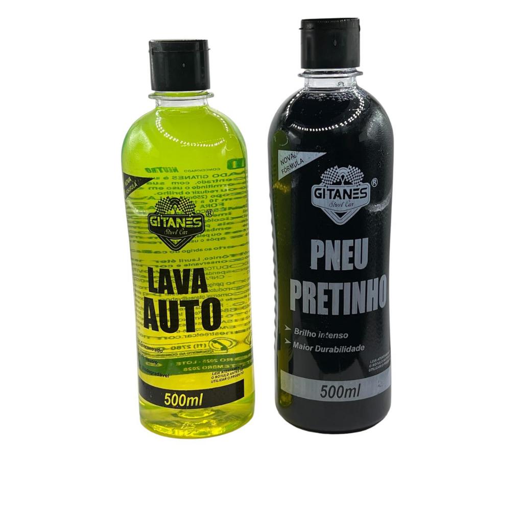 Kit 1 Shampoo Lava Auto Cremoso Concentrado  E 1 Pretinho 500ml Gitanes