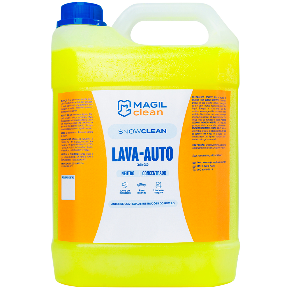 Shampoo Automotivo Cremoso Concentrado 1/50 Faz 250 LITROS - 5 Litros