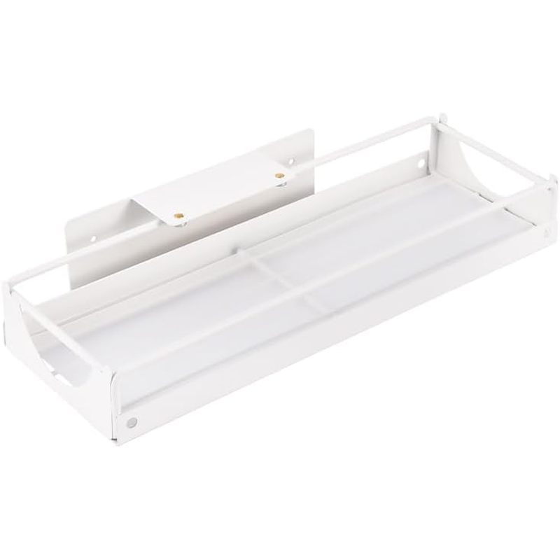 ng Pull-Out Storage for Bottles, Spices, Cleaning Supplies Adjustable Under Cabinet Organizer Durable Metal Shelf, White