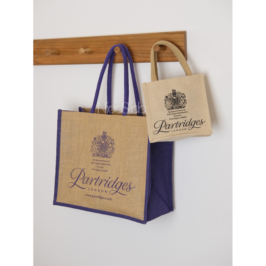 Estoque pronto Genuine London partridges Mercearia Mercadoria Bolsa de lona Bolsa de linho