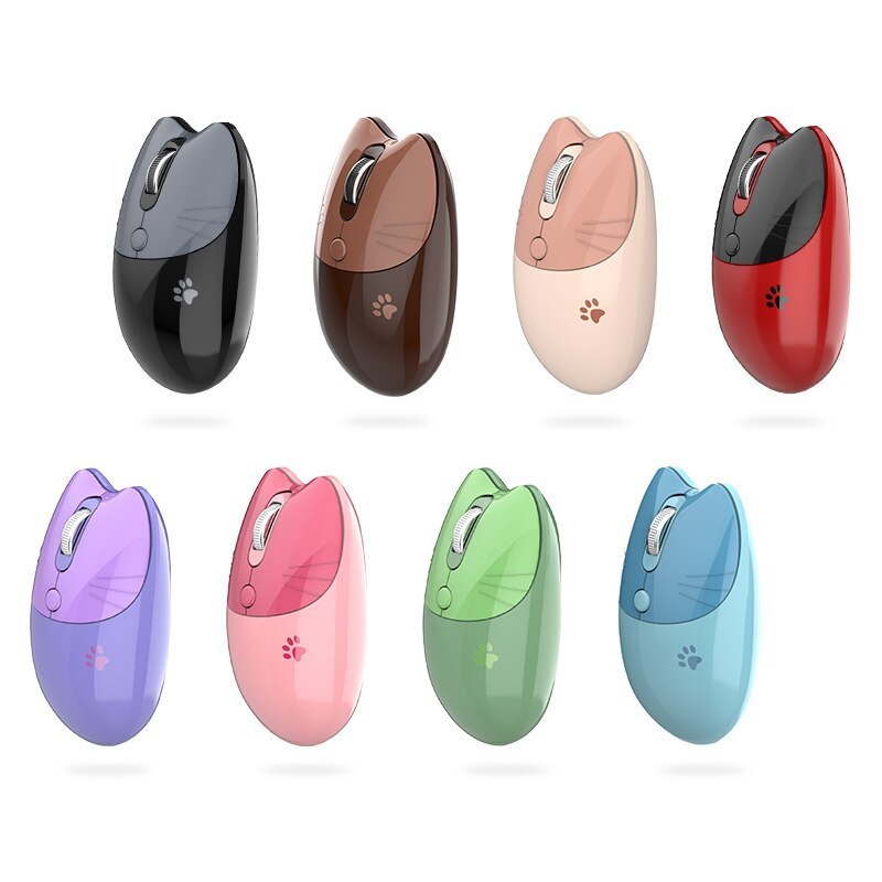 Silent MOFII Mouse De Modo Duplo Bluetooth Sem Fio 2.4Ghz USB Ratos Ópticos Cute Kitty Cat Animal Shape Para Jogos De Co