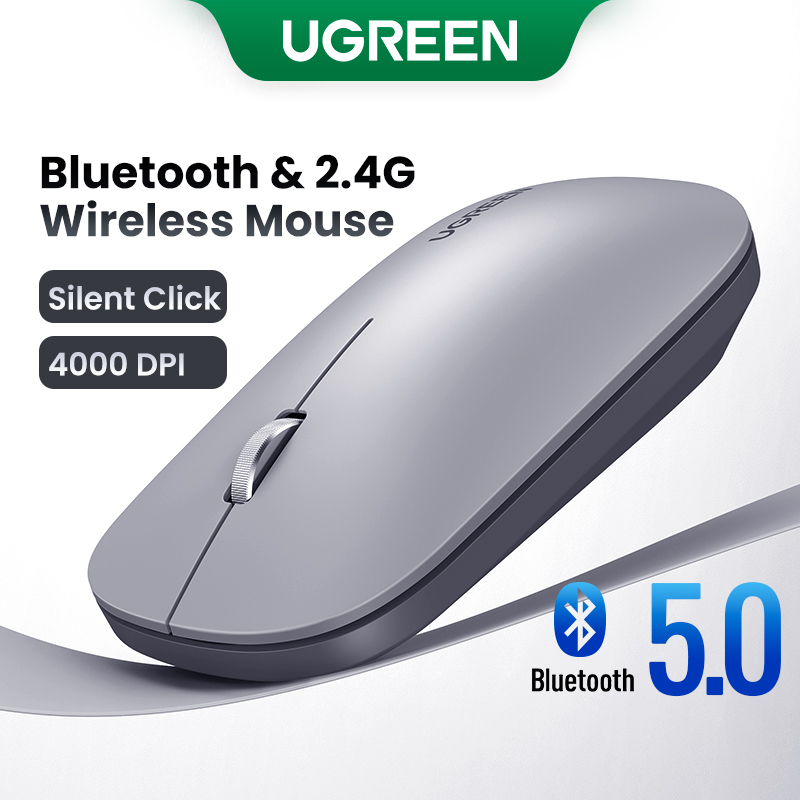 Rato UGREEN Mouse Sem Fio Bluetooth 2.4G Silent 4000 DPI Mão Esquerda Direita Para MacBook Tablet Computador Portátil PC