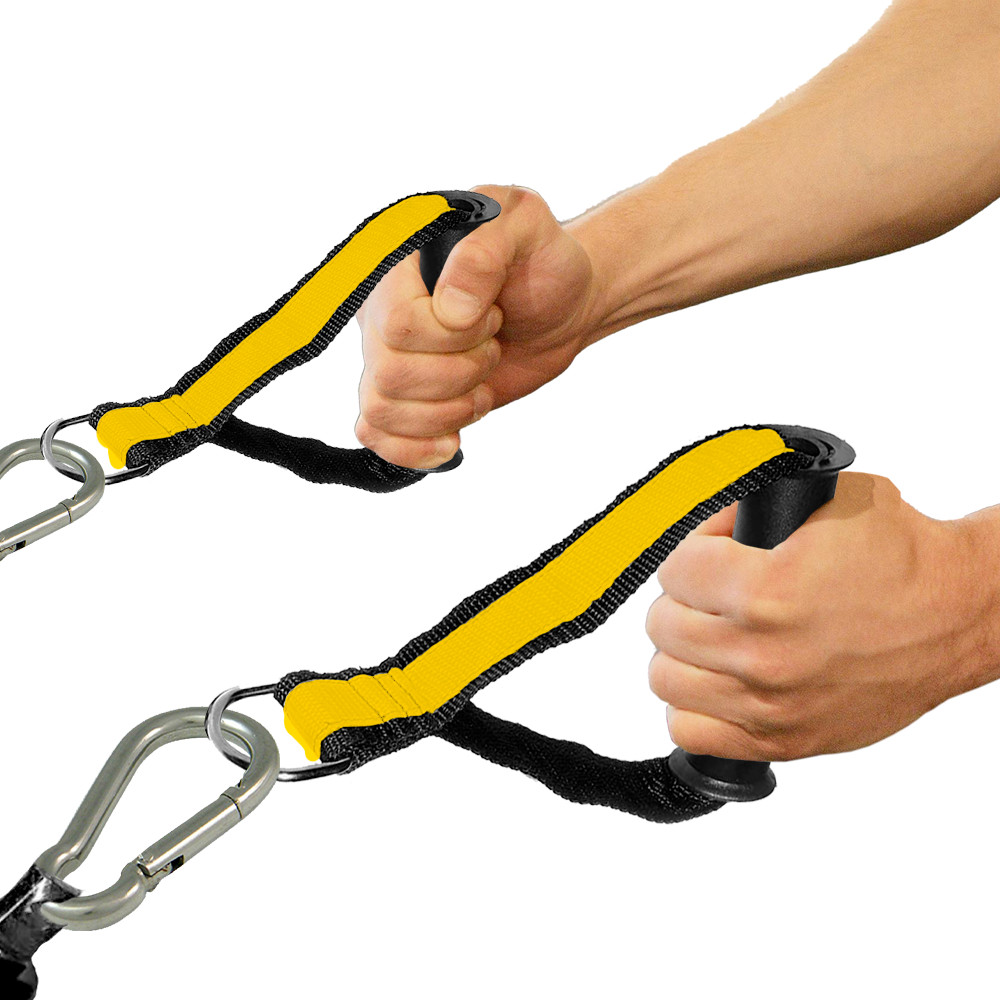 Puxador Estribo Crucifixo Polia Pegada  Manopla Profissional Luta articulada Crossover Nylon Remada Academia