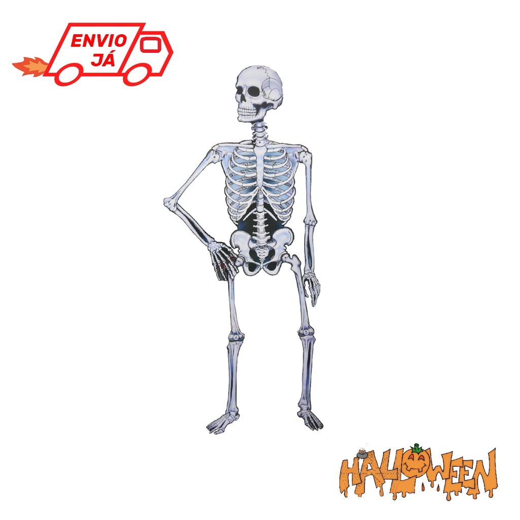 Painel Esqueleton Articulado Halloween 1,2m