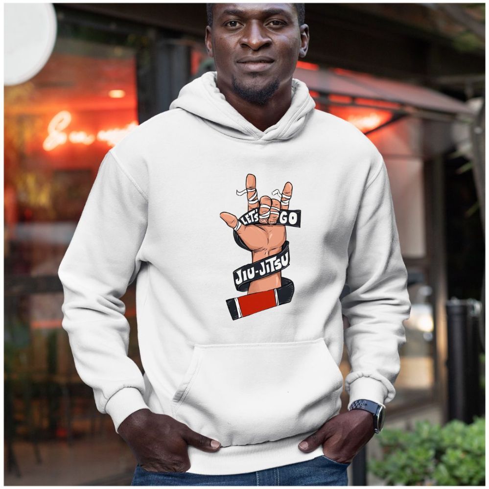 Jaqueta Casaco Moletom Canguru Com Capuz Blusa de frio Masculina Lets'go Jiu Jitsu