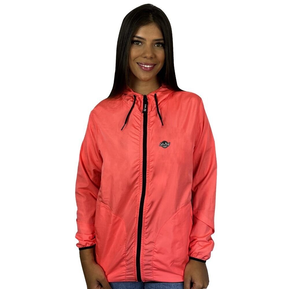 Jaqueta Corta Vento Feminina Rosa Chiclete WSS Brasil Let's Surf