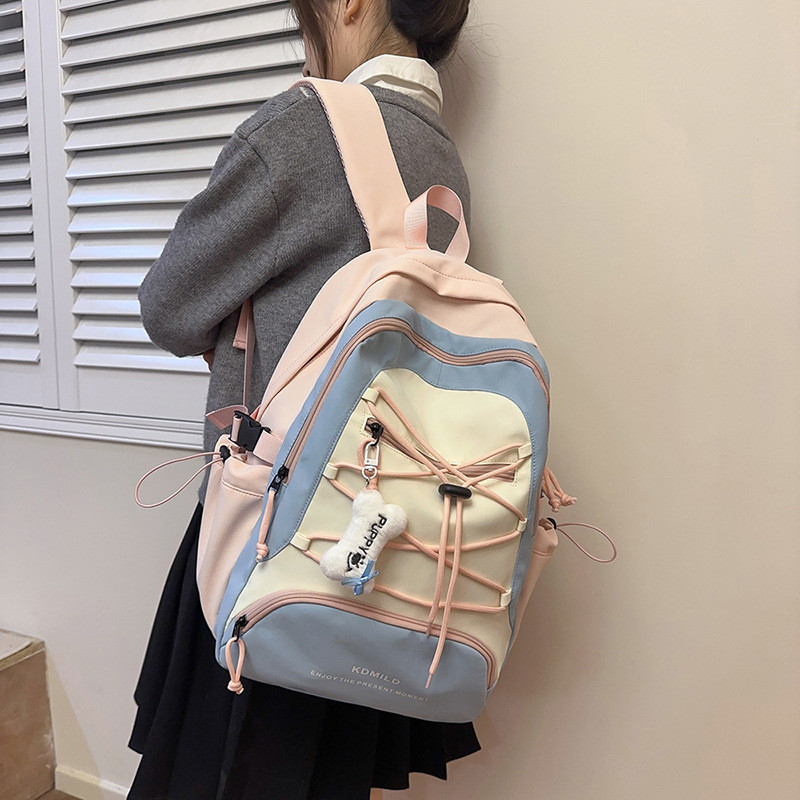Cross-Border novo estilo japonês ins mochila feminina estudante universitário Retro moda mochila grande capacidade casal