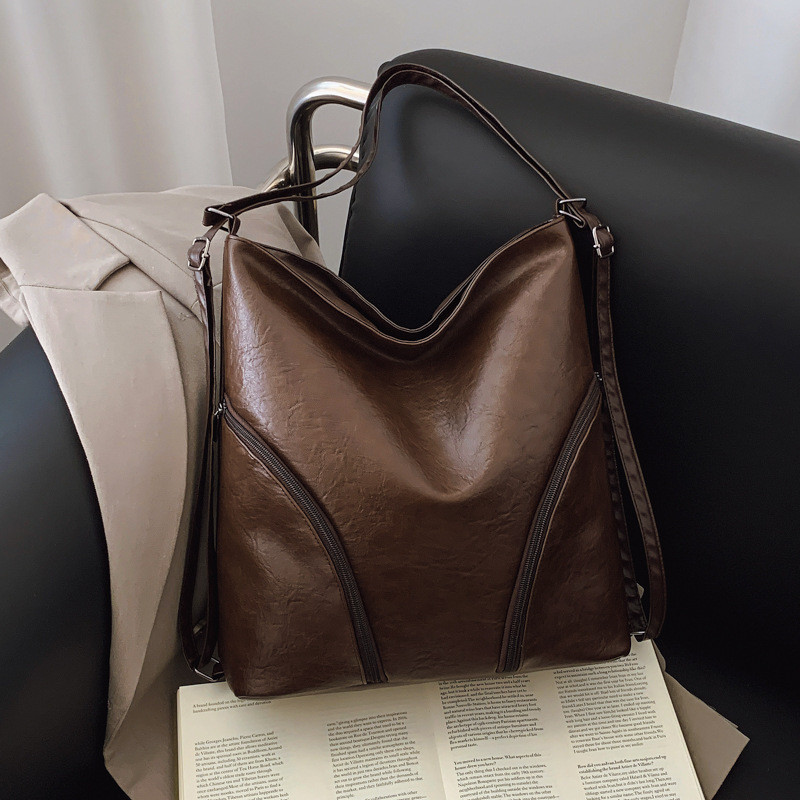 Cross-Border comércio exterior moda Retro grande capacidade bolsa de ombro na moda All-Match pu mochila feminina