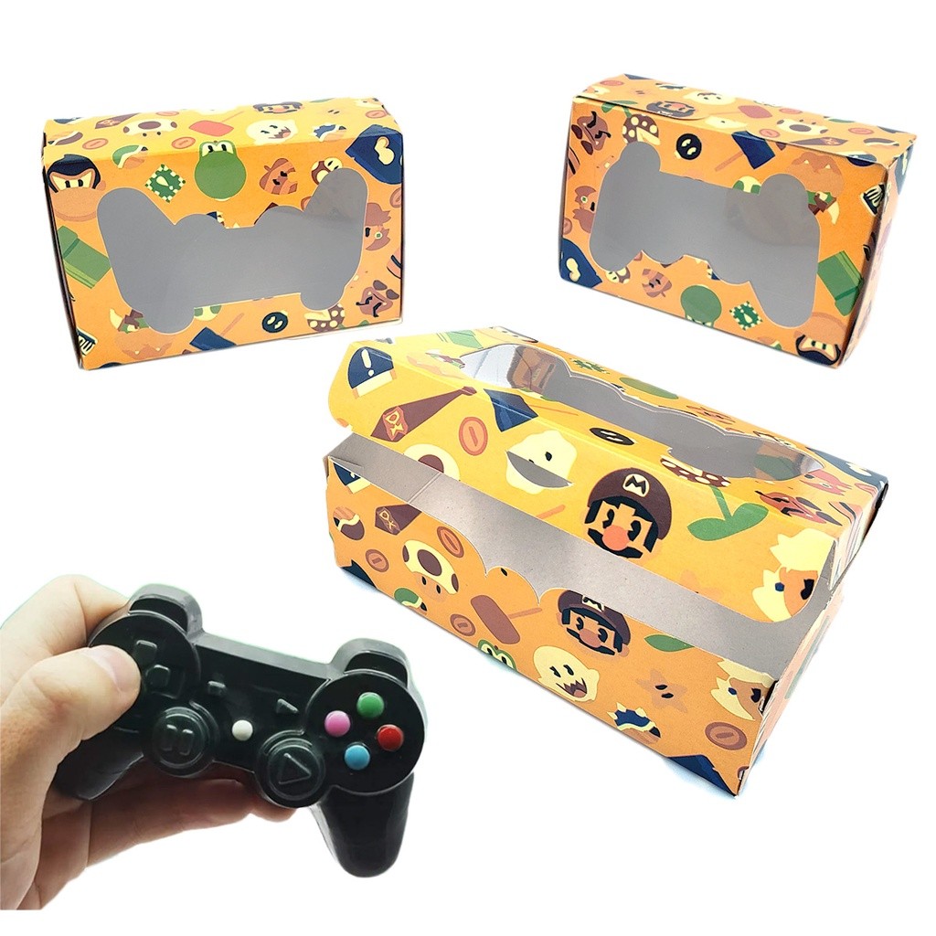 50 caixas para mini controle de chocolate. joystick forma 9661. Caixa 6 doces game - 12x8x4cm