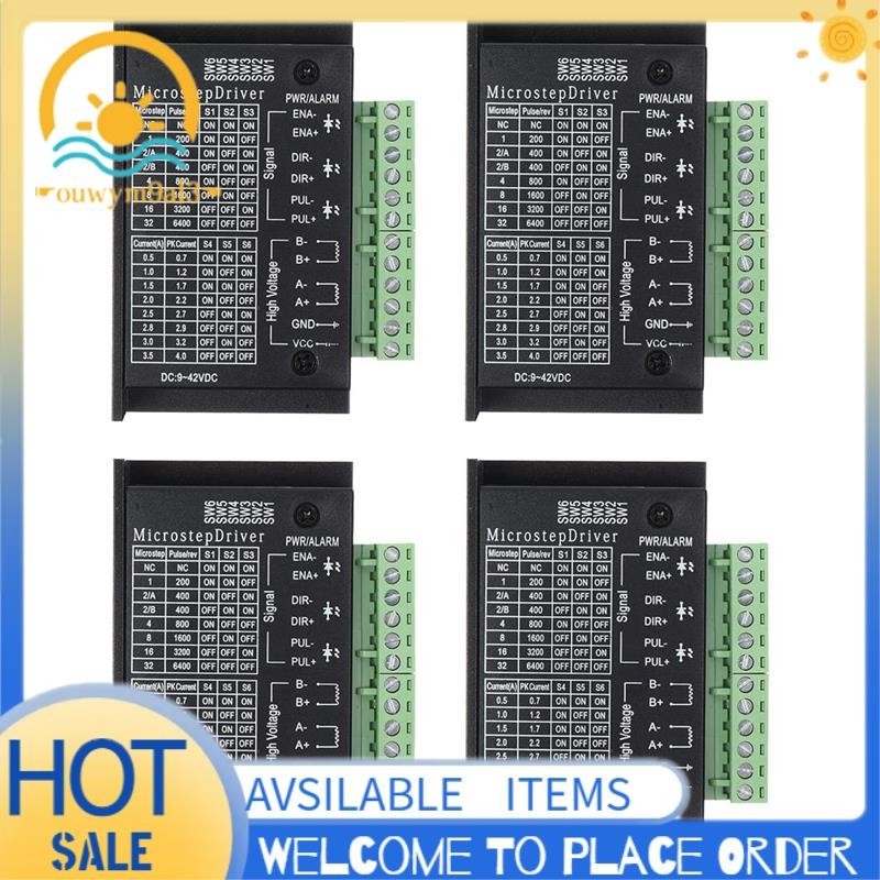 TB6600 Motor Passo-A-Drivers 4Pack 4A Controlador CNC Digital Mini Step Driver Para 42/57/86 Preto