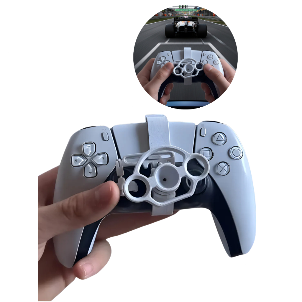 Mini Volante Para Controle Playstation 5 Ps5 Adaptador Branco