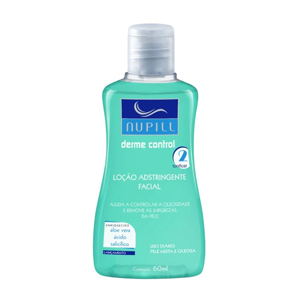Mini Loção Adstringente Facial Nupill Aloe Vera Derme Control 60ml