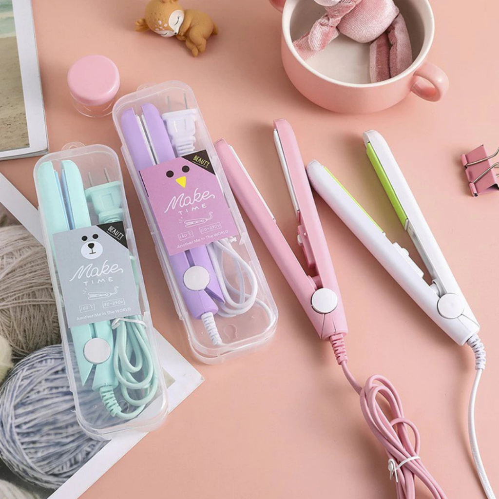 Mini Chapinha Prancha Pequena Portátil Com Case Transporte Bivolt