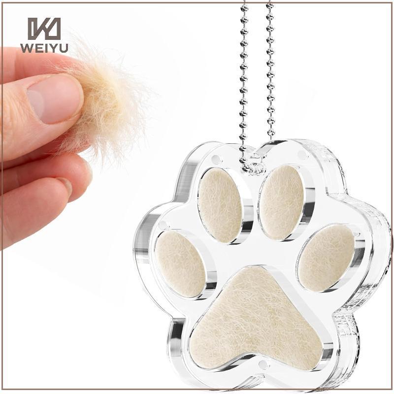 WEIYU Gato Cabelo Memória Lembrança Chaveiro Transparente Portátil Pet Pele Armazenamento Cápsula Saco Pingente Para Pro