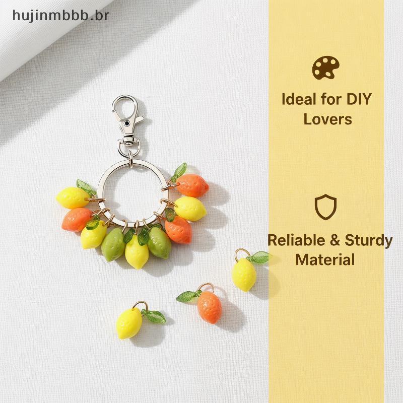 huji Acrílico Transparente Limão DIY Jóias Encantos Pequena Fruta Pingente Acessórios Para Artesanal Brinco Pulseira Pro