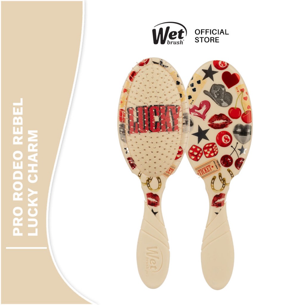 The Wet Brush Pro Rodeo Rebel Lucky Charm-Pente De Cabelo Anti-Emaranhado Escova Desembaraçadora Queda