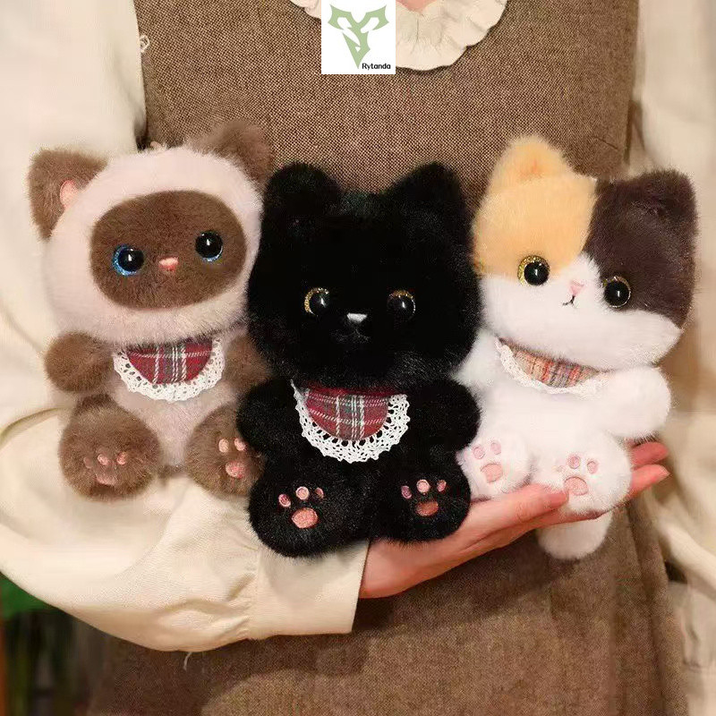 Rytanda Soft Simulado Palma Tesouro Gato Pingente Boneca Brinquedo De Pelúcia Simulação Preto Plushie Pinguim Fofo Trave