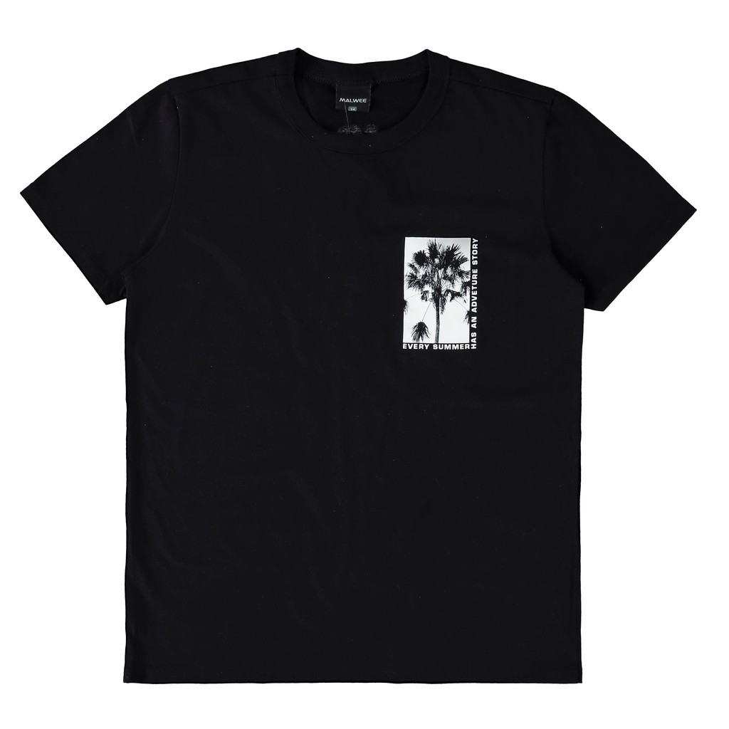 CAMISETA INFANTIL PALM ISLAND EM ALGODÃO MALWEE KIDS PRETO