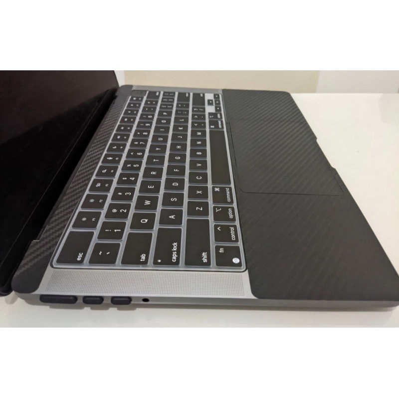 Adesivo fibra de carbono preto Compatível Com Palm Rest Do Macbook 14 A2442
