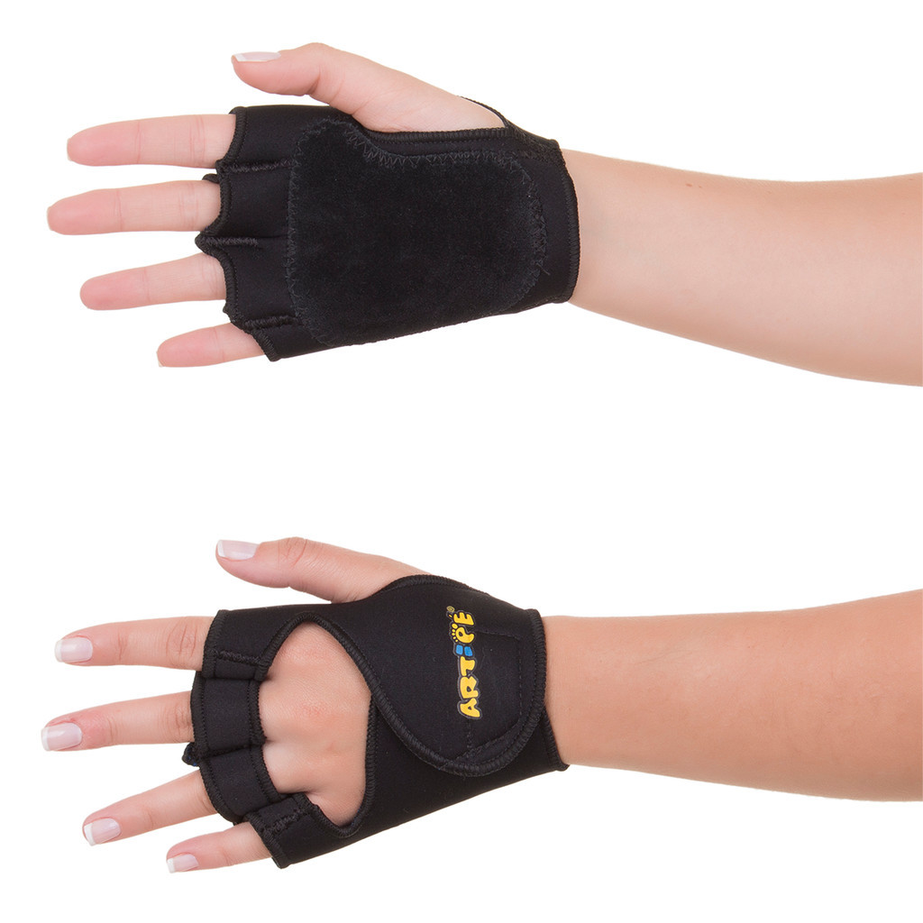 Luvas Para Musculação Fitness Em Neoprene Com Palma De Couro Preto