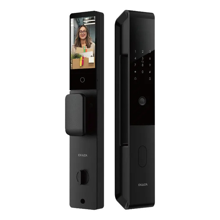 Fechadura Digital Sirius Ekaza Reconhecimento Facial E Palma Da Mão Wifi Preto EKMG-T5331