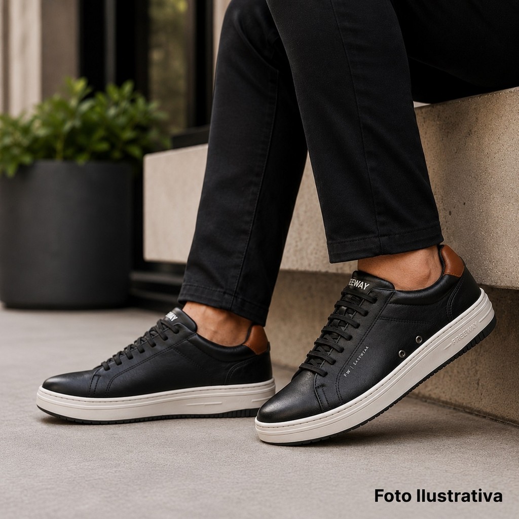 Sapatênis Masculino Couro Free Way Evo05 Confortável