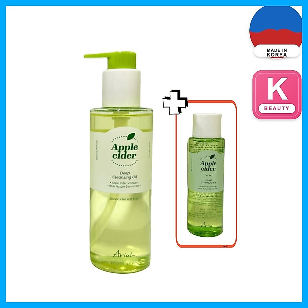 [Ariul] Óleo De Limpeza Profunda De Cidra De Maçã 200ml + 100ml 1 Unidade/Coreano/Limpador Profundo/Direto Da Coreia YUN