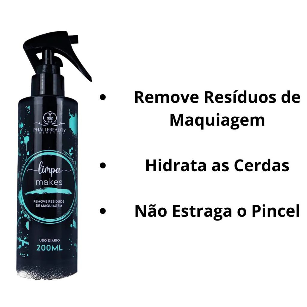 Limpa Makes (Pincel e Esponjas e Utensílios de Maquiagem  200ml Phállebeauty