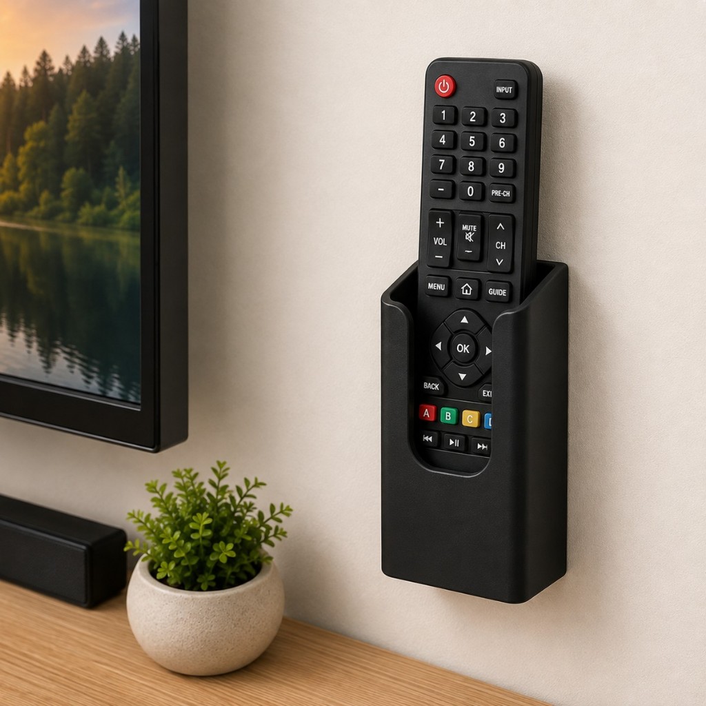 Suporte Porta Controle Remoto de Parede Universal TV Ar Condicionado Ventilador com Fita Dupla Face