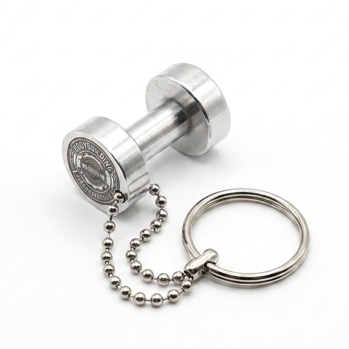 Chaveiro Fitness Halter Dumbbell Personalizado Metal Bodybuilding Em Construção Treino Academia