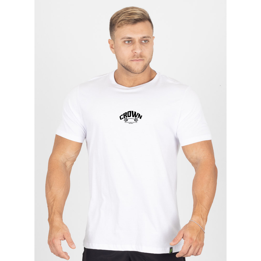 Camiseta Academia Alta Performance Crown Training Dumbbell Branca