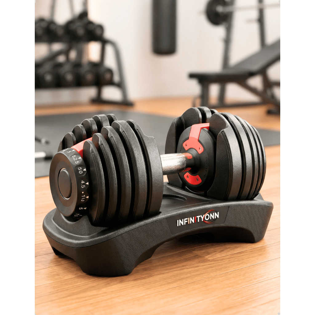 Halter Regulável Laubem 24kg Dumbbell Ajustável com Base Academia Musculação