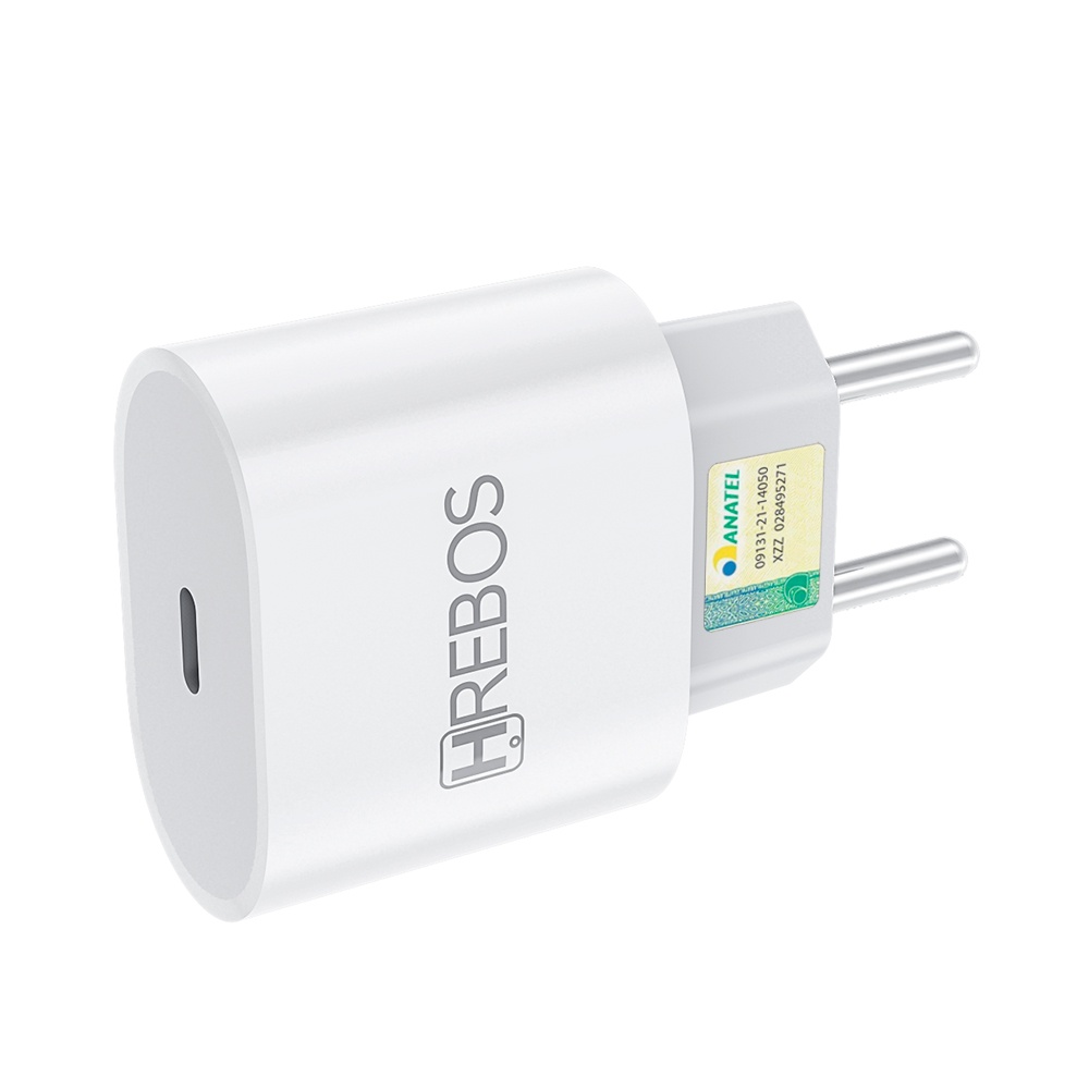 Fonte Carregador PD 20w USB-C Turbo Power Hrebos-HS-363 Compatível iPhone X XS XR 11 12 13 Pro Max