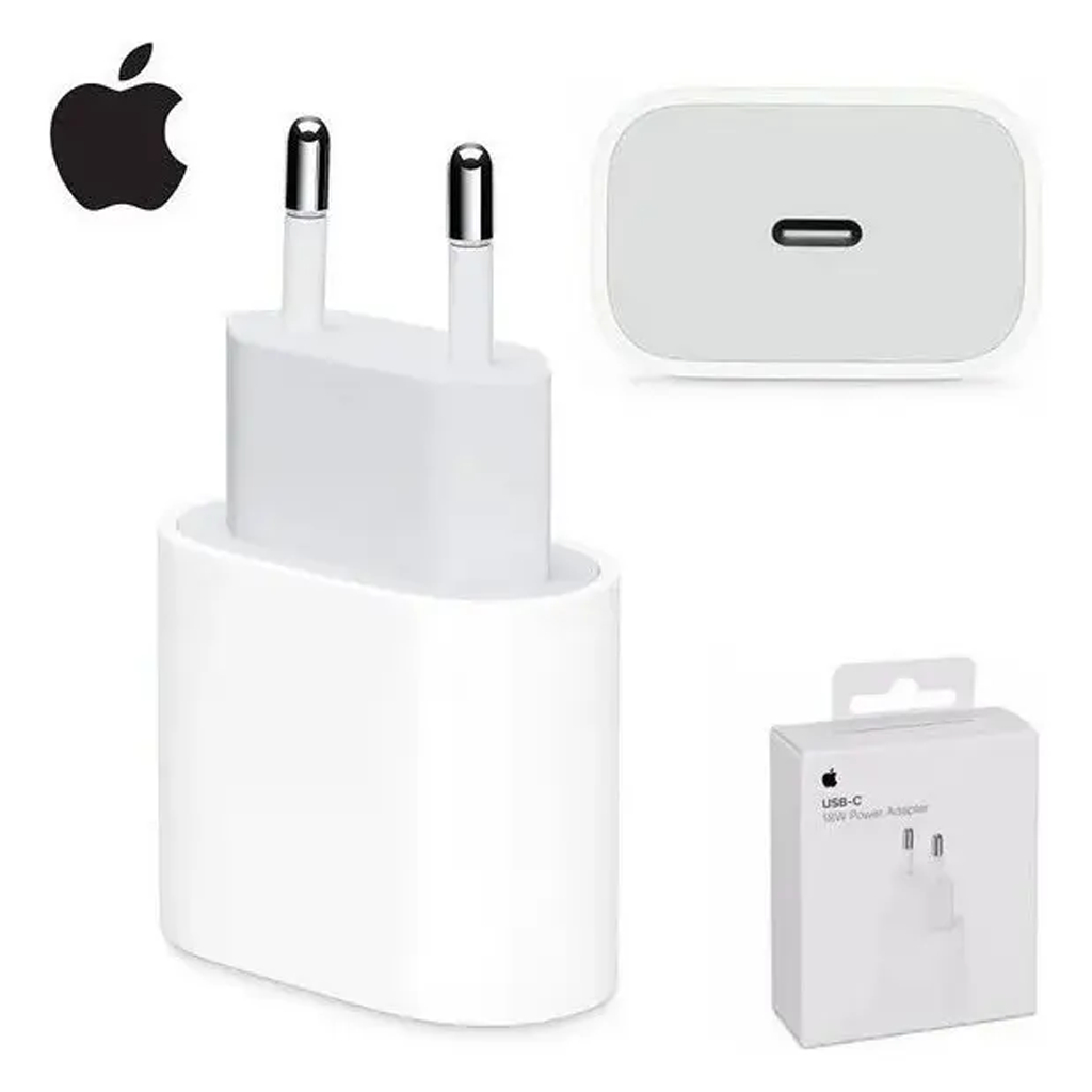 Carregador Apple A2465 20W USB-C Power Adapter Turbo para iPhone Original Branco Bivolt