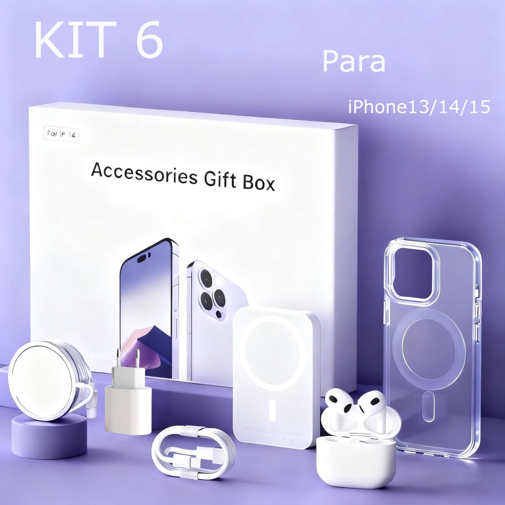 Kit Carregador iPhone 20W PD com Power Bank 5000mAh e Caixa de Presente – Acessórios Elegantes P2