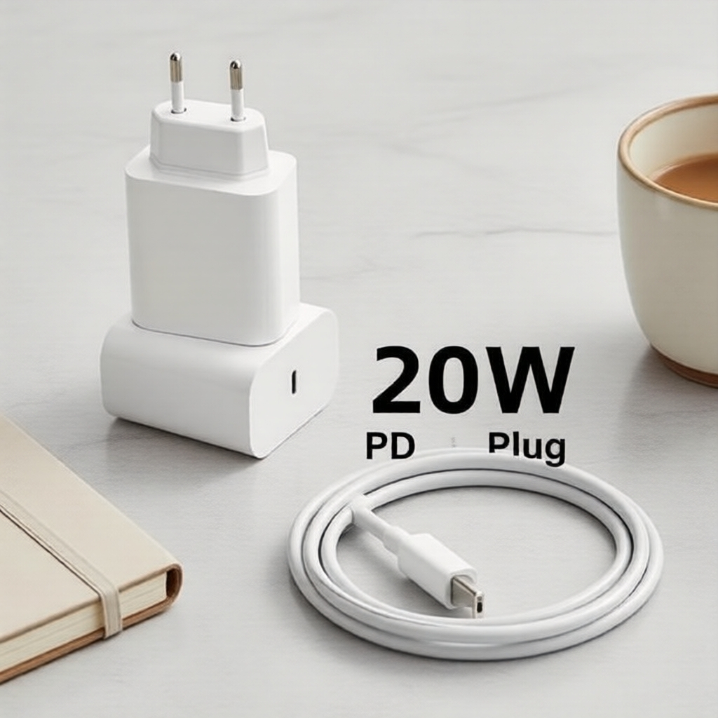 Combo Carregador e Cabo USB-C 20W Power Delivery para iPhone 13/14 Pro Max