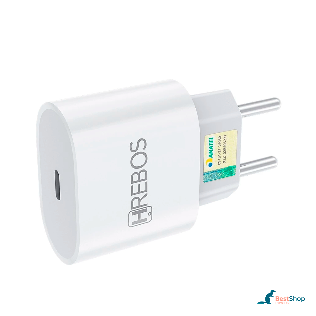 Fonte Carregador PD 20w USB-C Turbo Power Hrebos-HS-363 Compatível iPhone X XS XR 11 12 13 Pro Max