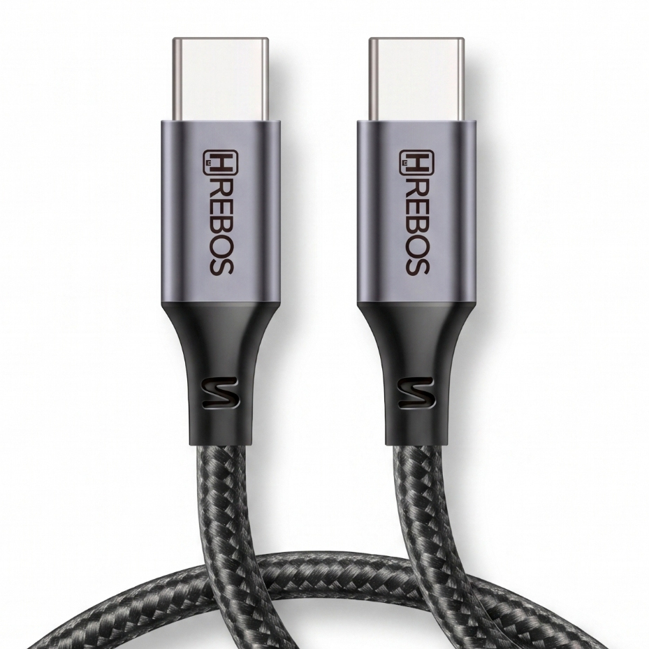 Cabo Usb-c Para Usb-c 100w 3 Metros Hrebos Notebook Macbook Turbo Reforçado Midnight Original Pd Power Delivery