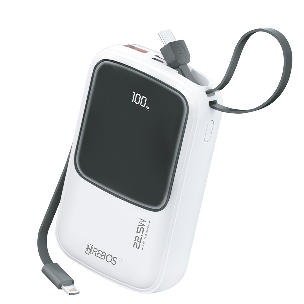 Power Bank Hrebos Pb-955 Pop It 10000mah Turbo 22.5w Branco
