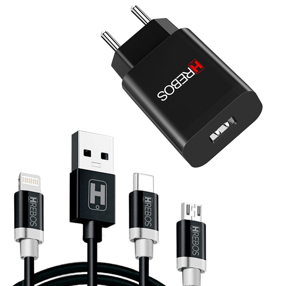 Carregador Turbo Power HREBOS Linha Premium Para Todos Smartphone