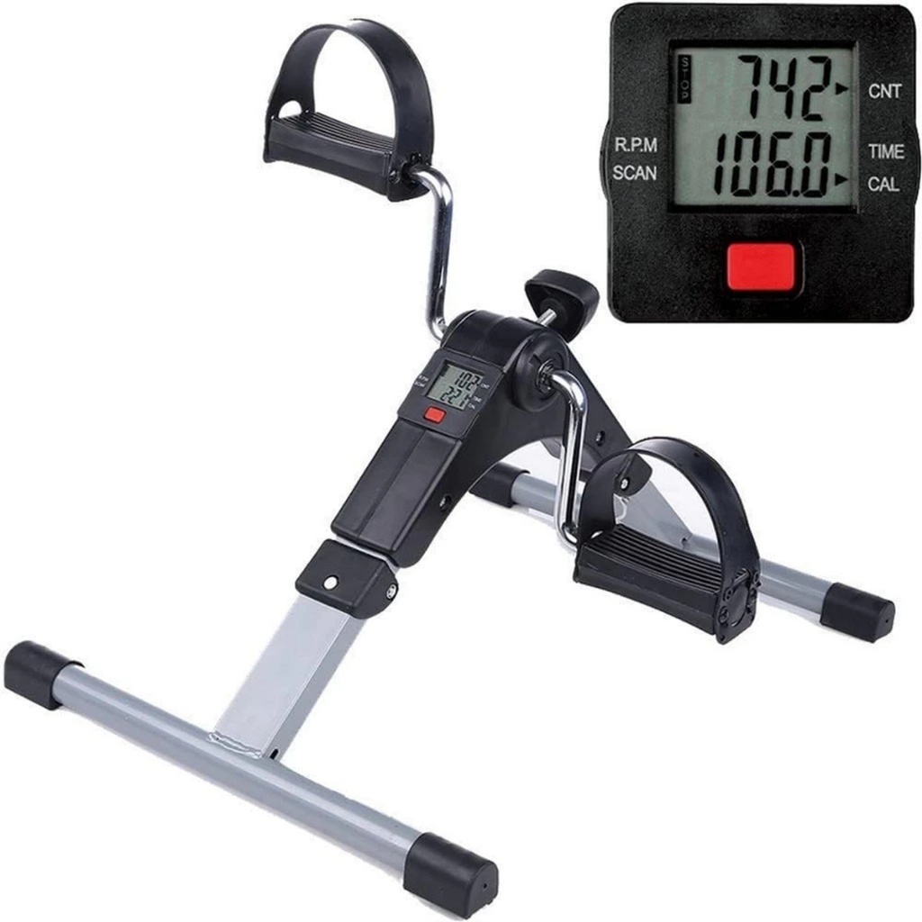 Mini Bicicleta Ergômetro Pernas Braços Fisioterapia Ciclo Pedal Monitor LCD