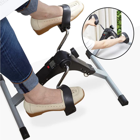 Mini Bike Ergométrica Pernas Braços Fisioterapia Cicloergometro Pedalinho Monitor LCD