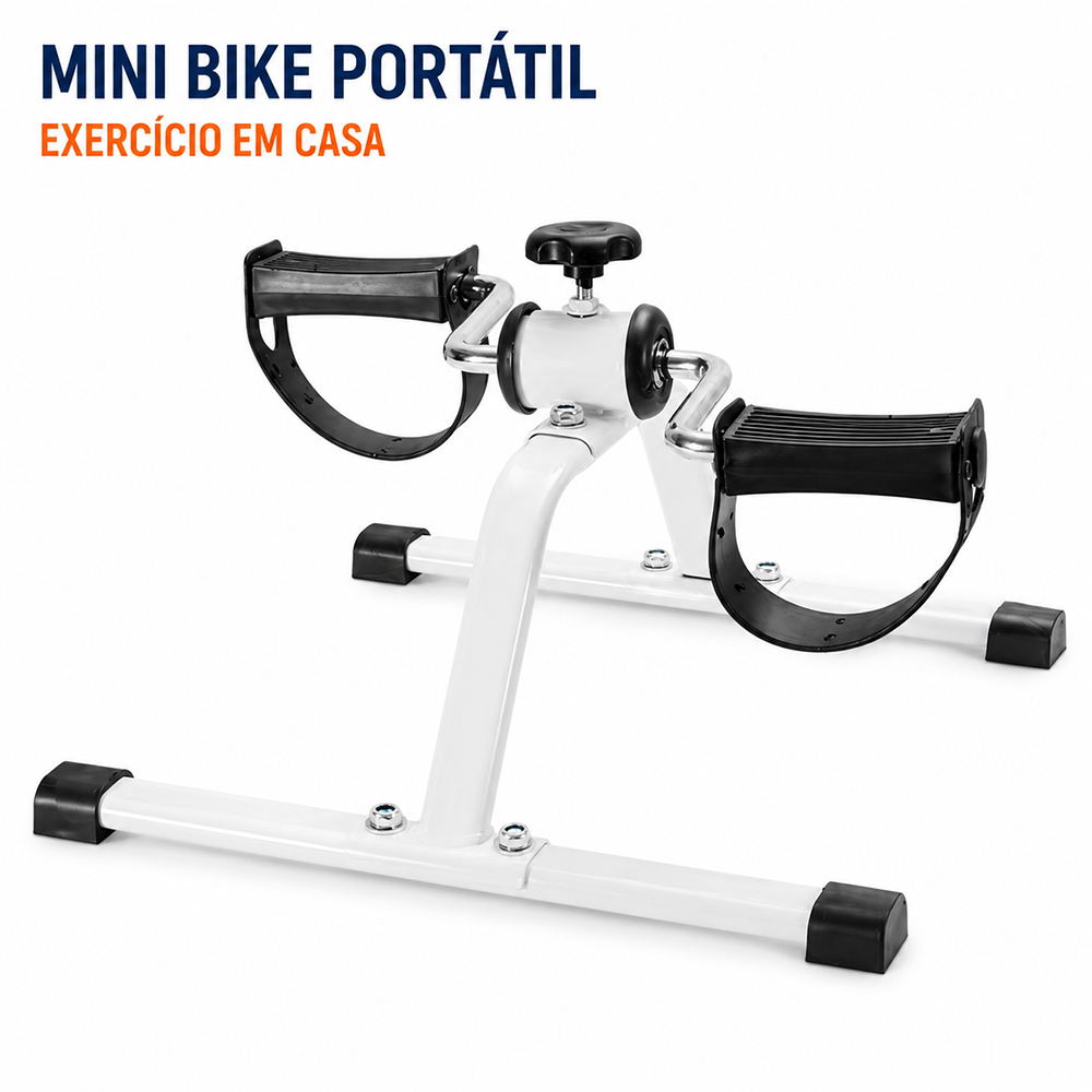Pedalinho Exercitador Mini Bike para Idosos Pernas e Braços Portátil com Ajuste de Intensidade