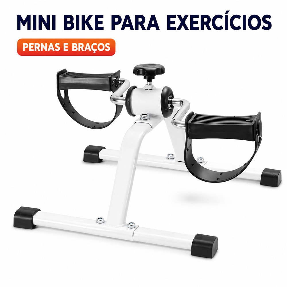 Mini Bike Portátil Pedal Exercitador para Pernas e Braços com Resistência Ajustável para Casa