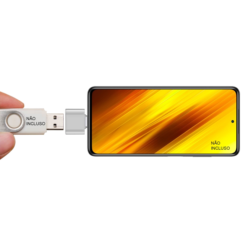 Adaptador OTG tipo C para USB - pen-drive, mouse, teclado, impressora Compatível com POCO